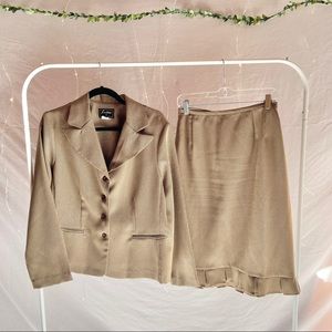 Vintage Sweet Suit Woman Blazer & Skirt Set